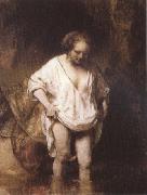 REMBRANDT Harmenszoon van Rijn Hendrickie Bathing in a Stream painting